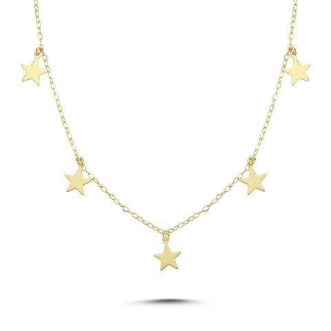 Altın Sıralı  Yıldız Sıralı Kolye