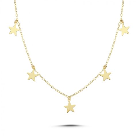 Altın Sıralı  Yıldız Sıralı Kolye