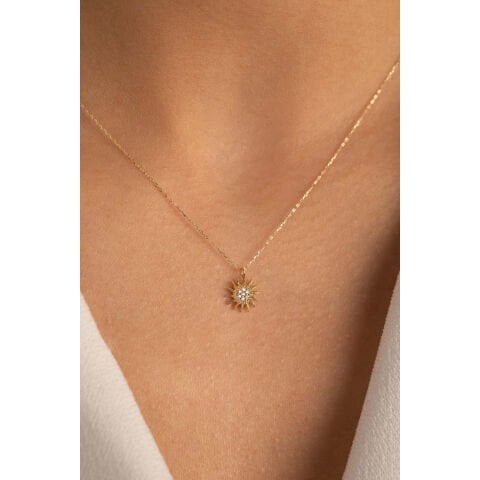 Altın Güneş Kolye