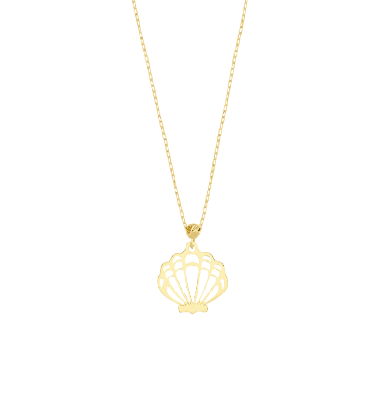 Deniz Kabuğu Figürlü Altın Kolye