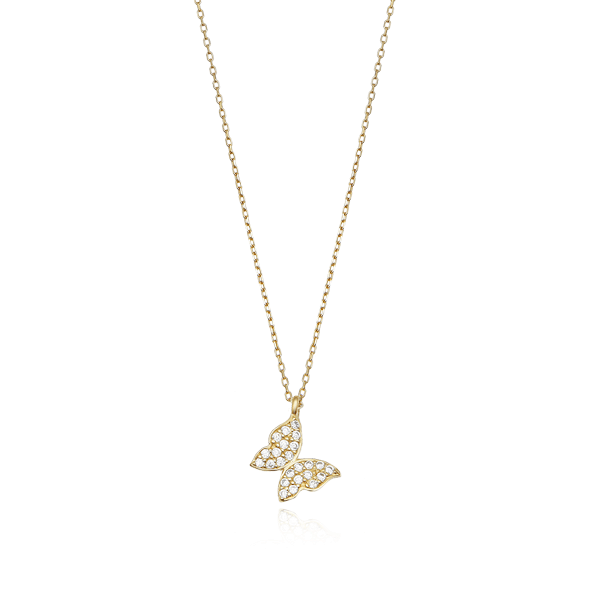 Kelebek Altın Zincir Kolye