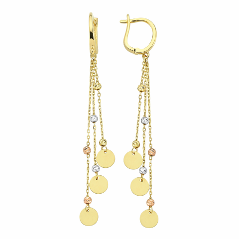 Sallantılı Pullu Altın Küpe