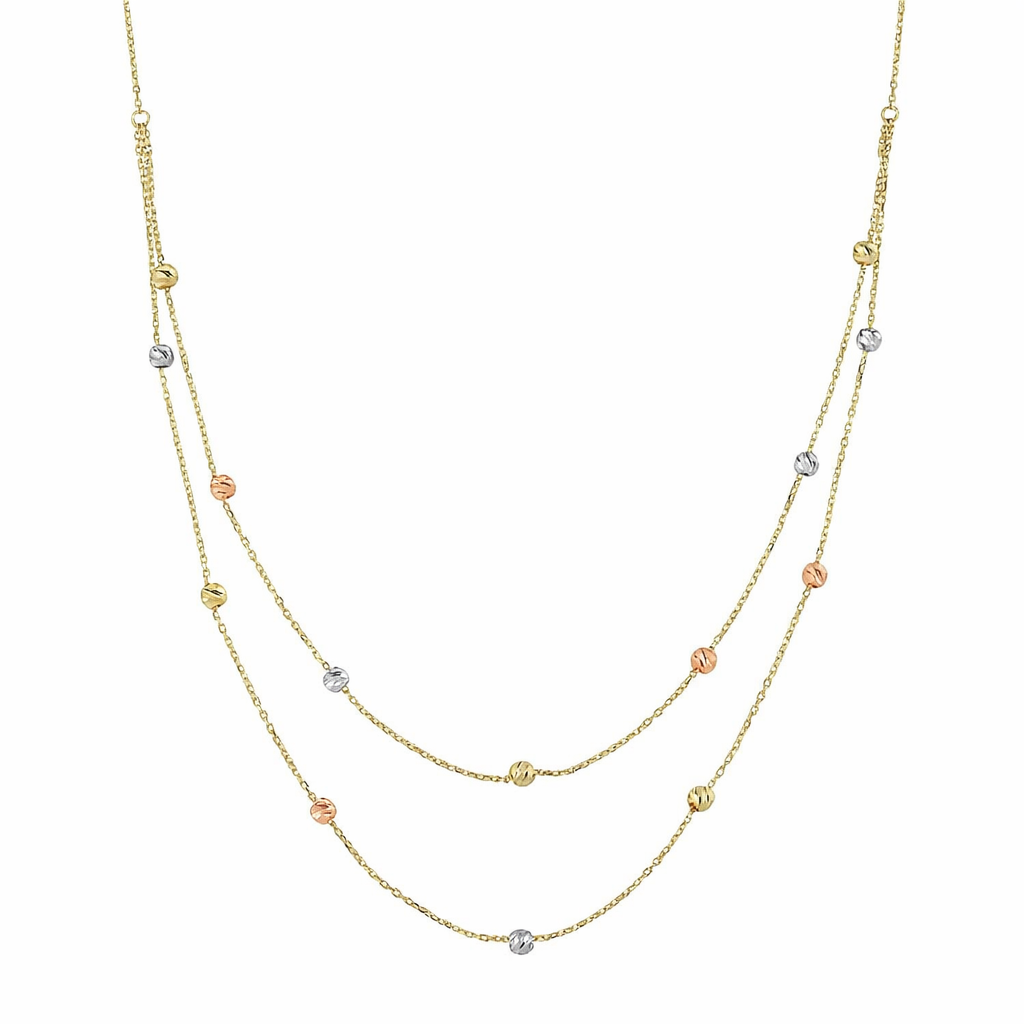 Altın Çift Sıralı Dorikalı Kolye