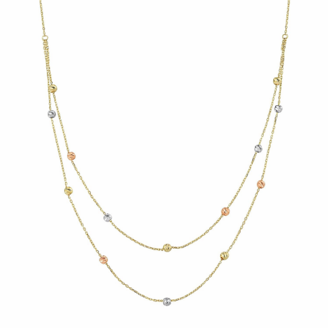 Altın Çift Sıralı Dorikalı Kolye