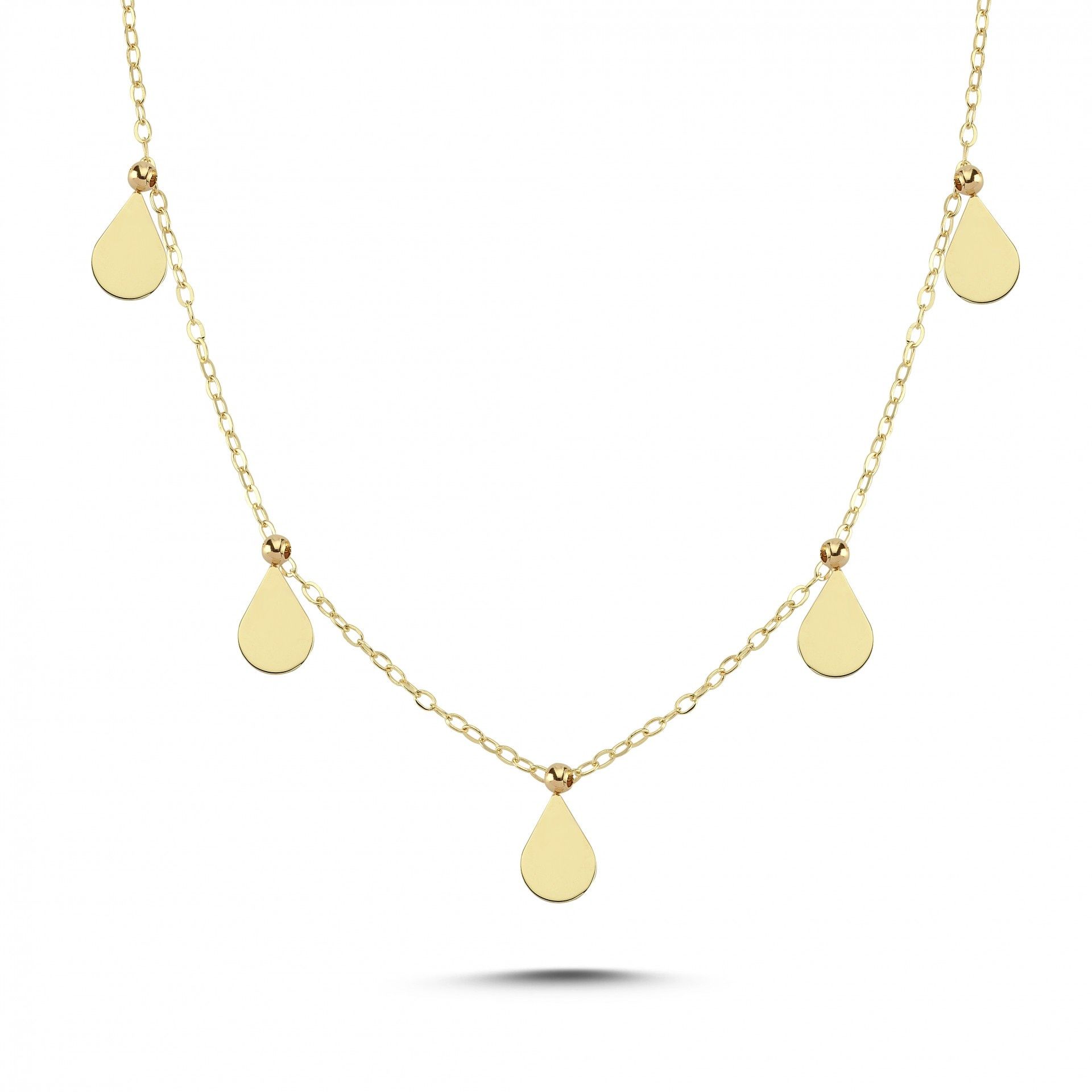 Altın Sıralı  Damla Kolye