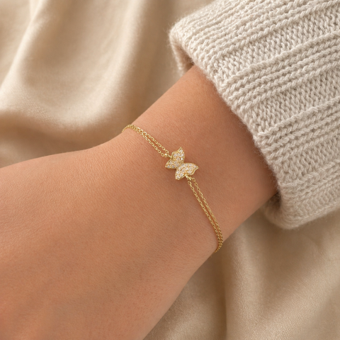 Altın Kelebekli Bileklik