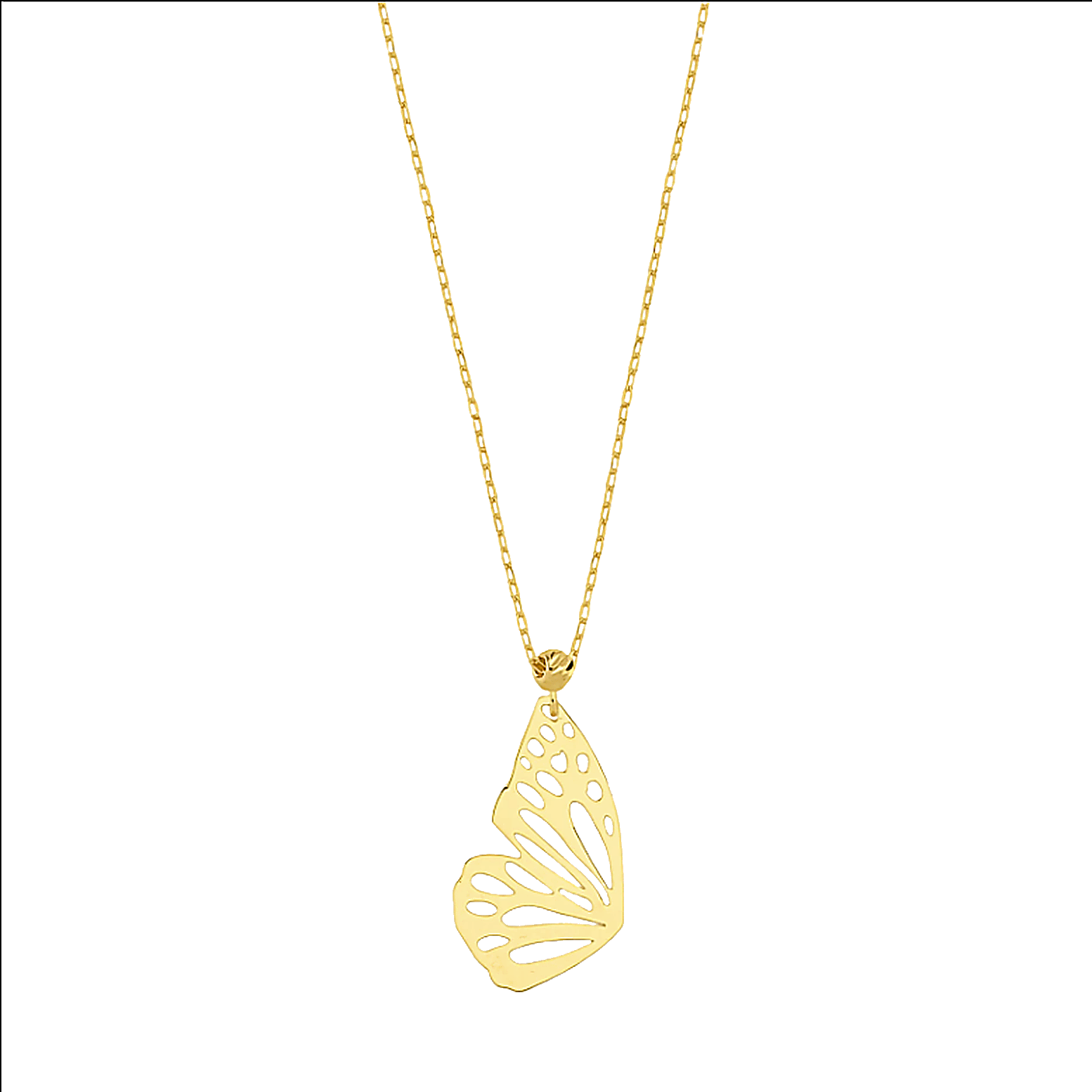 Altın Kelebek Kanadı Kolye