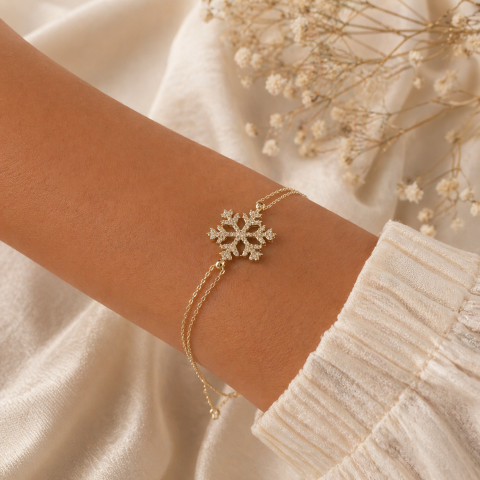Altın Kar Tanesi Bileklik