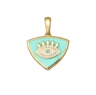 Altın Göz Turkuaz Mineli Kolye Ucu