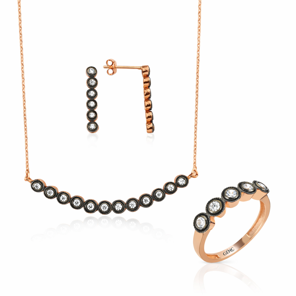 Altın Elmas Eskitmeli 3'lü Set