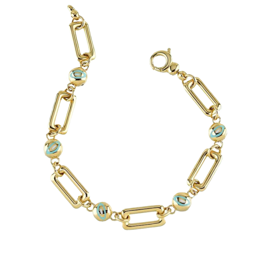 Altın Turkuaz Mineli Bileklik