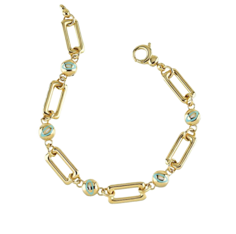 Altın Turkuaz Mineli Bileklik