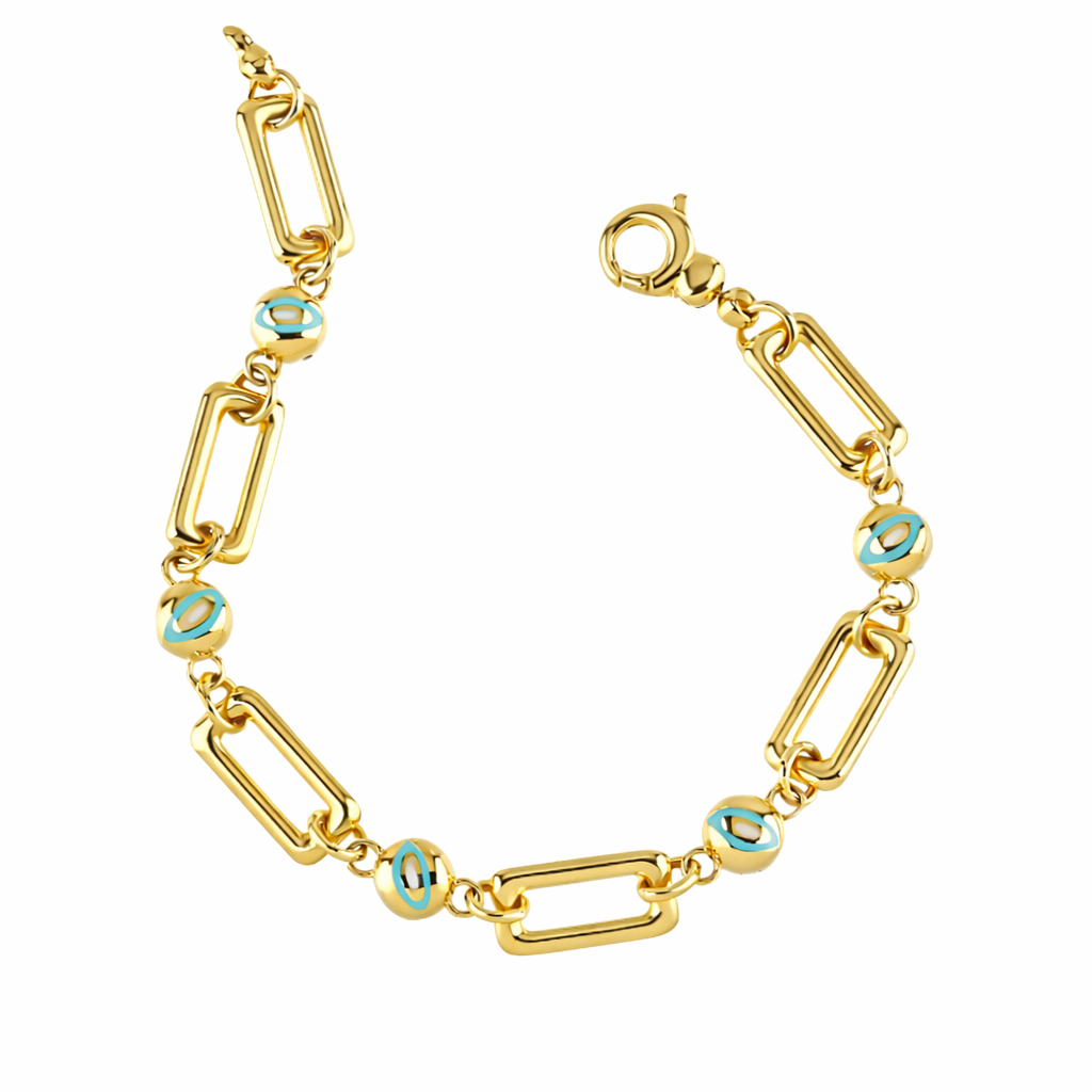 Altın Turkuaz Mineli Bileklik