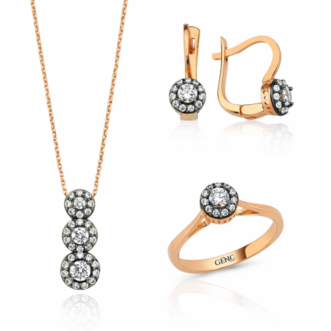 Altın Elmas Eskitmeli 3'lü Set