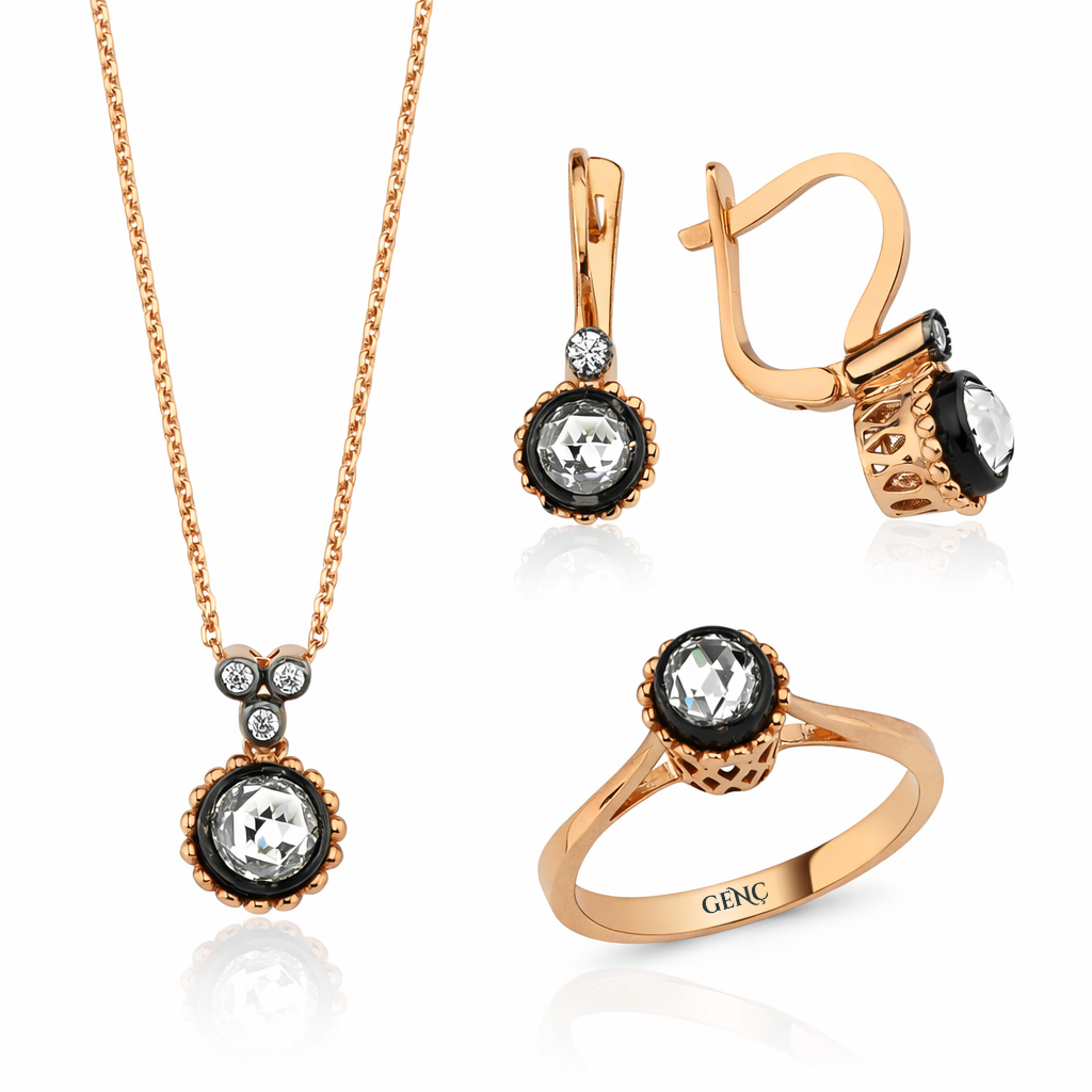 Altın Elmas Eskitmeli 3'lü Set