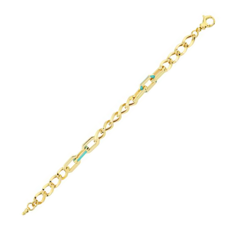 Altın Turkuaz Mineli Bileklik